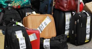 Suitcases signifying the Irish women who travel abroad to access abortion services, outside the Department of the Taoiseach. File photograph: Nick Bradshaw 